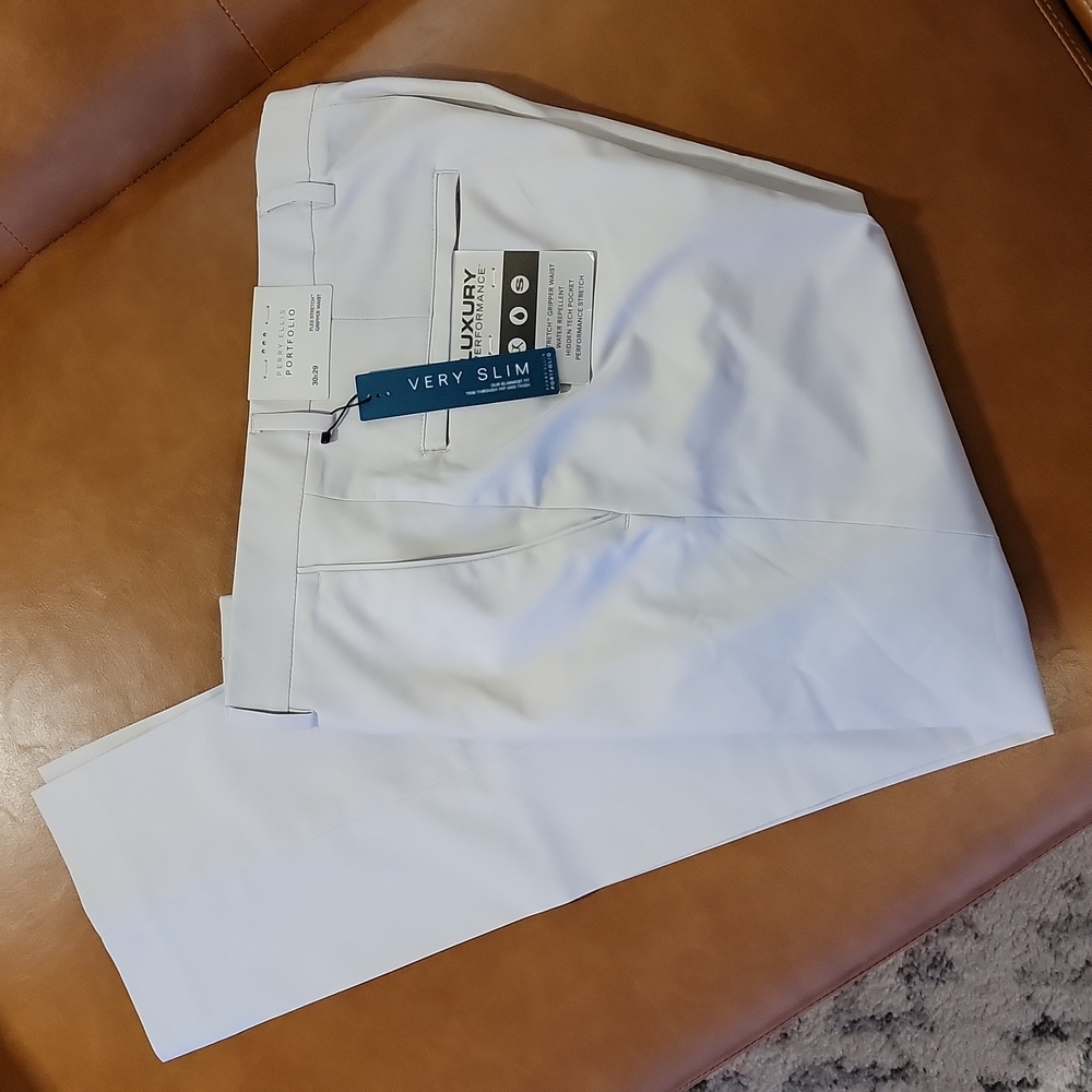 Perry Ellis Stone White Slim Dress Pants